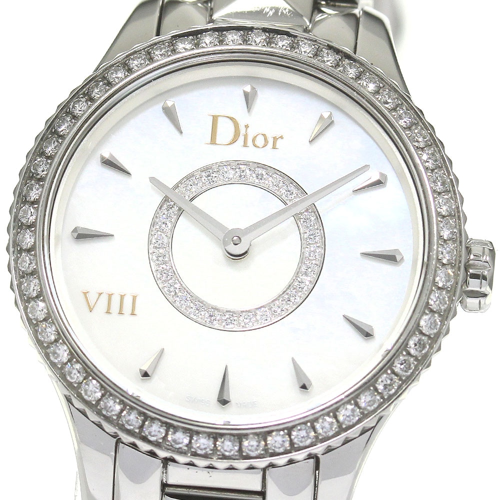 ディオール Dior CD151110 モンテーニュ VIII クォーツ レディース 箱・保証書付き_847958【中古】