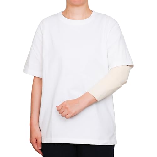 [KIRARERU] 半袖Tシャツ【左側の骨折用】（男女兼用）骨折専用の服 腕を骨折した時の服 肩を骨折した時の服 鎖骨を骨折した時の服 (ホワイト, XL)