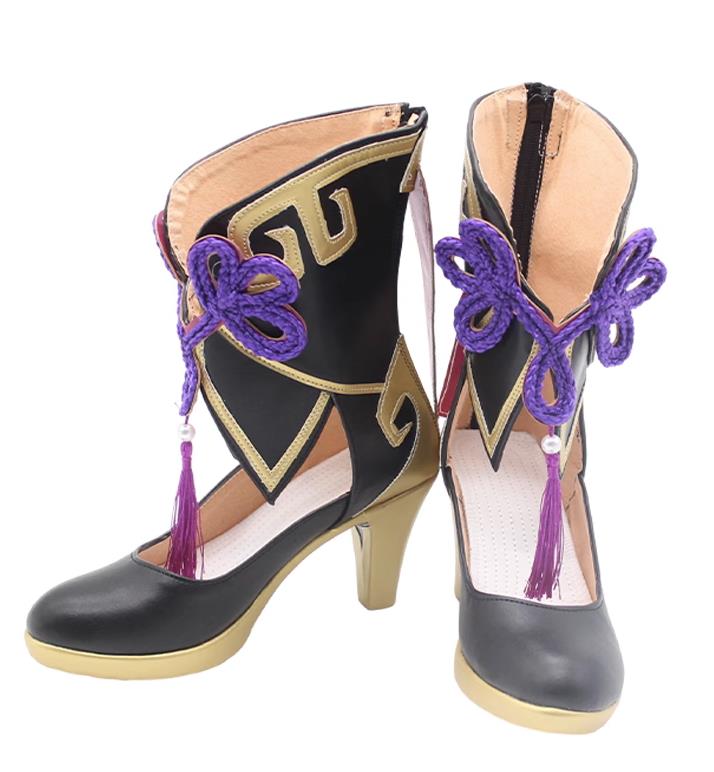 コスプレ靴 崩壊 スターレール フゲン 符玄 ブーツ 下駄 シューズ 長靴 コスプレ クリスマス ハロウィン