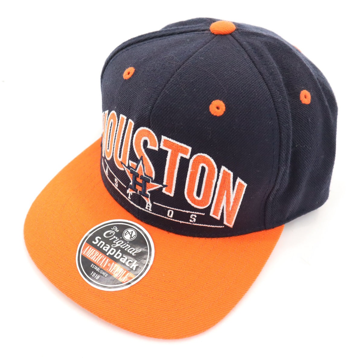 American Needle アメリカンニードル ヒューストン アストロズ ベースボール キャップ ネイビー スナップバック 帽子 メンズ 古着