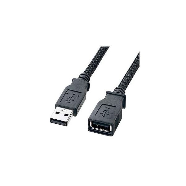 (まとめ)サンワサプライ ナイロンメッシュUSB2.0ケーブル KU20-NM20ENK(×5セット)