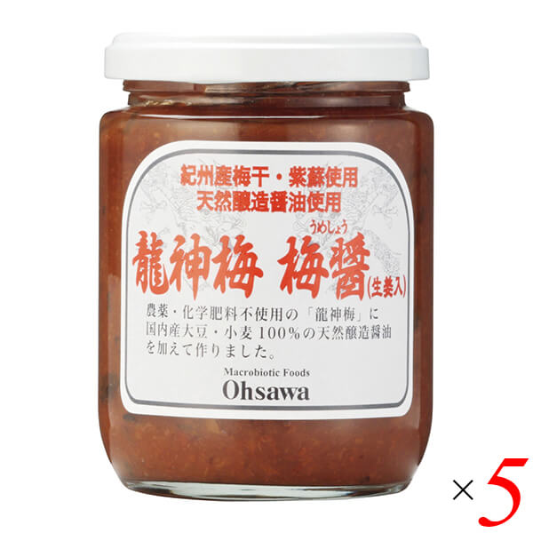 龍神梅 梅醤（生姜入）250g 5個セット オーサワ