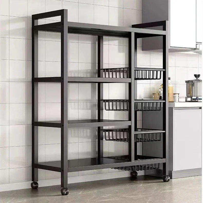 メガ割 メタルラック 棚 キッチンラック 野菜かご 電子レンジ収納棚 収納ラック オープンラック 移動便利 棚ラック ラックメタル スチールラック レンジ台 キッチンラック 簡単組み立て オープンラッ