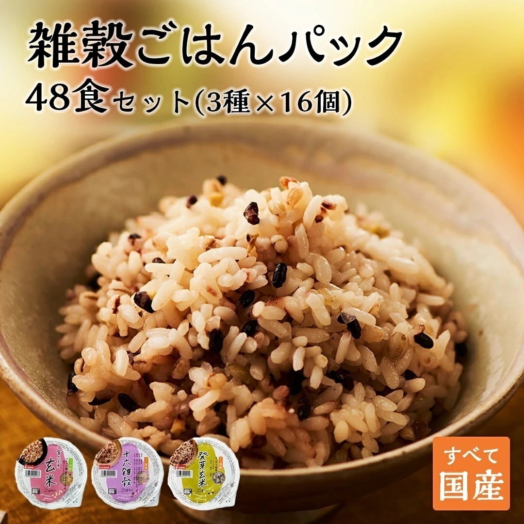 パックご飯 玄米 雑穀米 3種48個セット 160g おくさま印 米 お米 こめ 安い おこめ レトルト食品 レトルト 雑穀 十六雑穀 ご飯パック パック ごはん レンジ 無添加 国産 ギフト