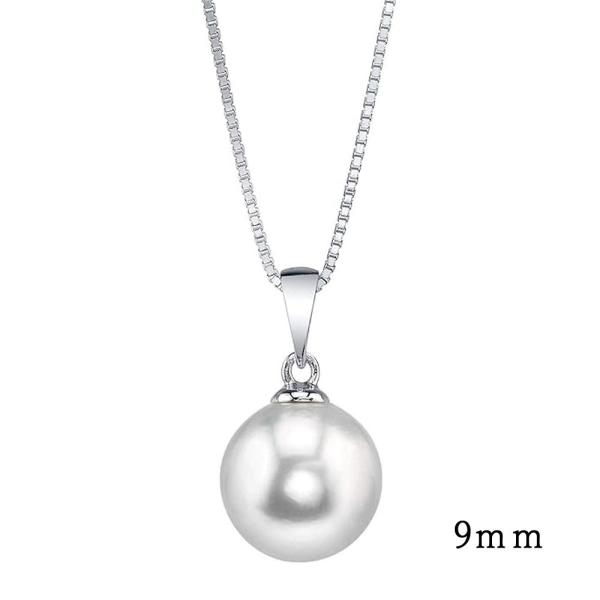 パールネックレス ホワイト 淡水パール ペンダント シドニー レディース 養殖真珠ネックレス 925 スターリシルバー9ｍｍ 15,004円