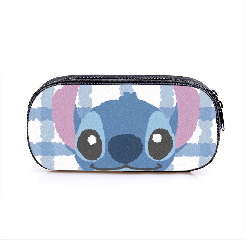 ステッチ単層ポリエステル文具箱大容量文具バッグ小中ジュニア筆箱ストリートファッション文具バッグ