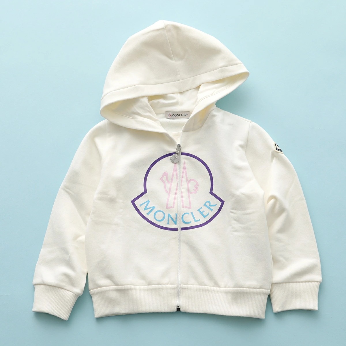 MONCLER KIDS モンクレール キッズ パーカー FELPA フェルパ 8G00003 89A23 ガールズ 女の子 ジップアップ スウェットシャツ ストレッチ ロゴ 034