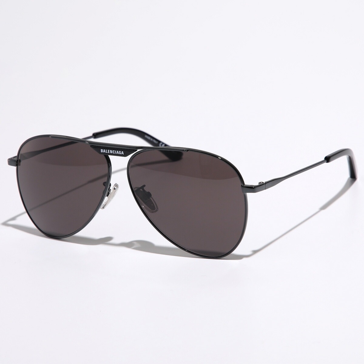 BALENCIAGA バレンシアガ サングラス BB0244S メンズ ティアドロップ型 メタルフレーム クリングス ダブルブリッジ 001/GREY-GREY-GREY