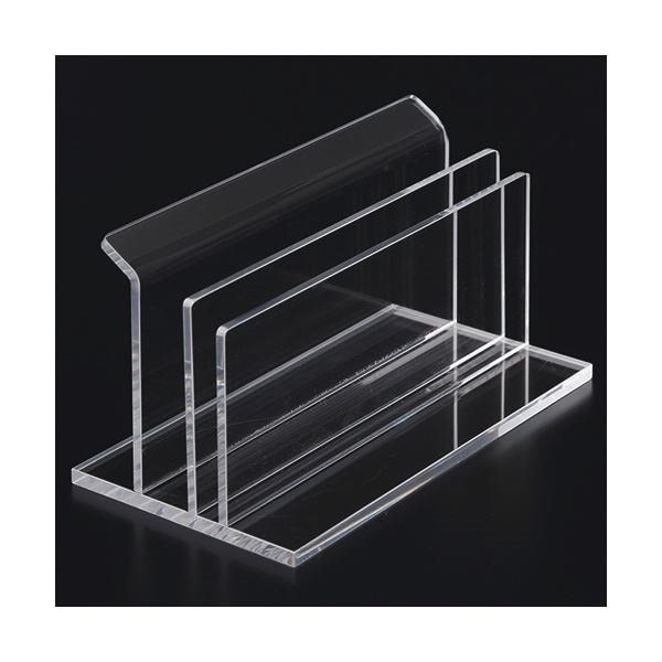 （まとめ） アスト アクリル製 メニュースタンドダブル 741844 1個 [x10セット]