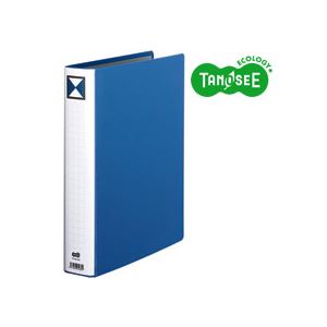 （まとめ）TANOSEE 両開きパイプ式ファイル A4タテ 40mmとじ 青 10冊