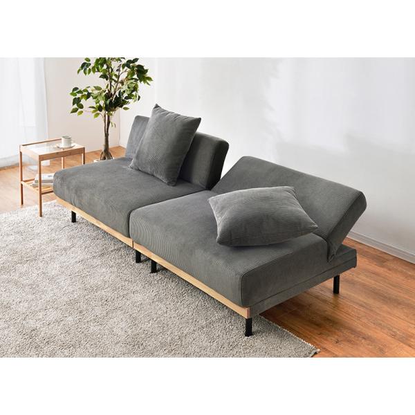 ソファ 3人掛け リクライニング 分割 4WAY コーデュロイ カウチ ベッド ソファベッド おしゃれ 幅180cm 座面高38cm