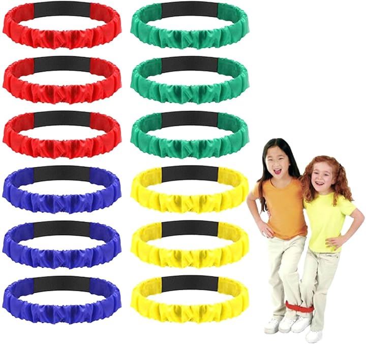 二人三脚用ベルト バンド 運動会 体育祭 競技 競争 2人3脚 足固定(レッド イエロー ブルー グリーン)