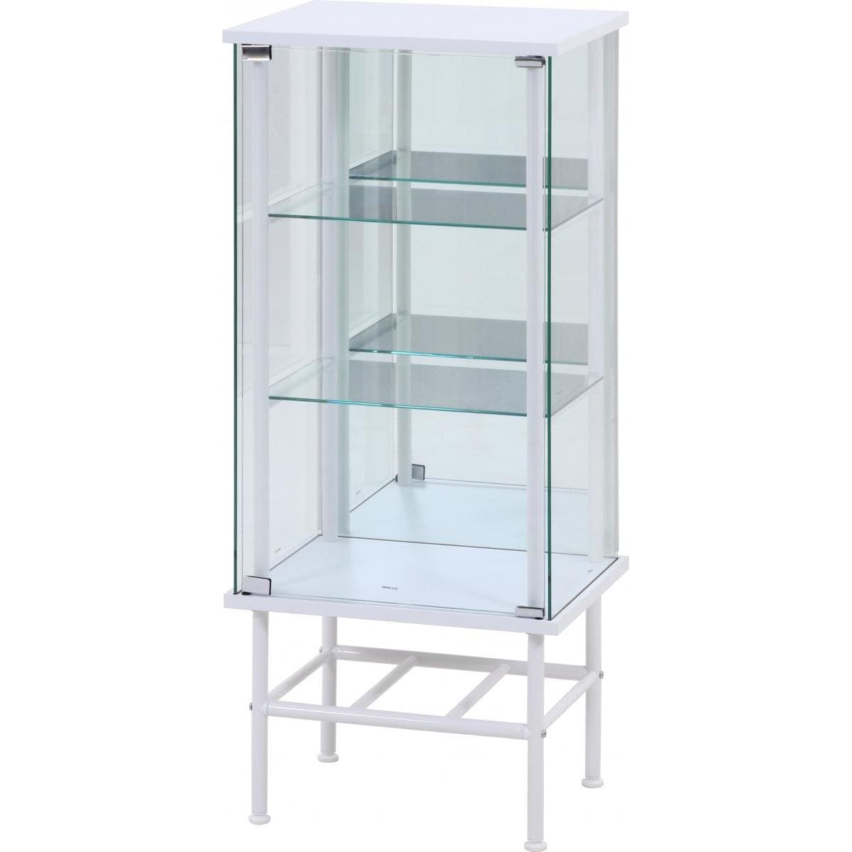 【I】不二貿易 レグラス コレクションケース スタンド 3段 ミラータイプ WH　お客様組立 収納 95850 TMG-G141 WH【北海道・沖縄・離島不可】cm　裏貼