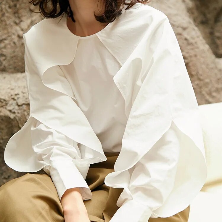 レディース トップス シャツブラウス シャツ ブラウス ボリュームスリーブブラウス プルオーバー