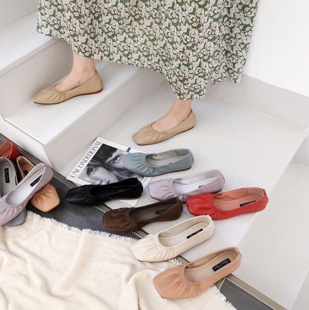 パンプス レディースシューズ レディースパンプス スクエアトゥパンプス ぺたんこパンプス バレエシューズ 1cmヒール スクエアトゥ 美脚 脚長 レザー PU かわいい 大人可愛い きれいめ シンプル