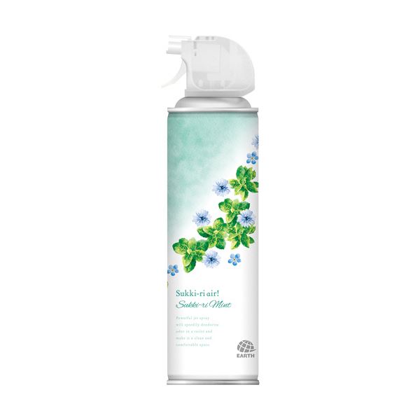 （まとめ）アース製薬 トイレのスッキーリエア！スッキーリミント 350ml 1セット（3本）[x5]