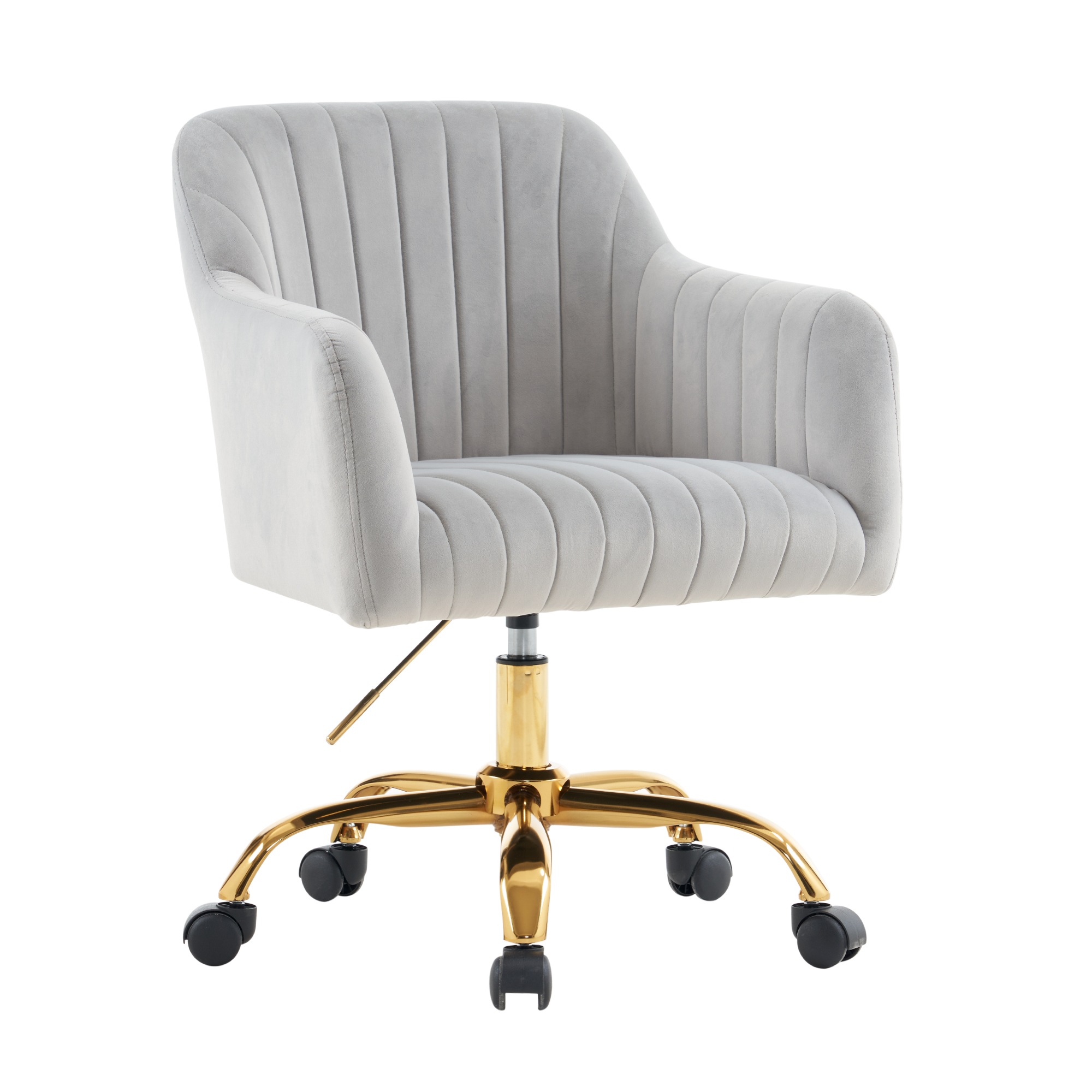 【国内発送】1703【新品】【グレー】オフィスチェア デスクチェア 回転チェア 肘掛け付き ダイニングチェア パソコンチェア ワークチェア ソファチェア リビングチェア 柔らかい レトロ かわいい モ