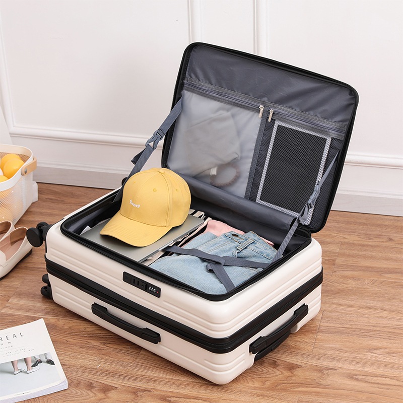 フロントオープン スーツケース メンズ トロリーケース レディース 26 多機能スーツケース 20インチ 搭乗ケース パスワードケース レザー スーツケース