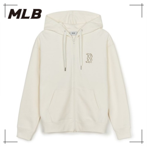 MLB公式正規品 Basic Mega Logo Hooded Zip-Up BOS (Cream)フード付き