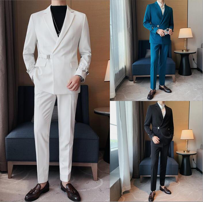 4color 紳士スーツセット 2点セット ブレザー ジャケット+パンツ スラックス ストライプ セットアップ 無地 スリムスタイル カジュアルスーツ ビジネススーツ フォーマルスーツ リクルート 結