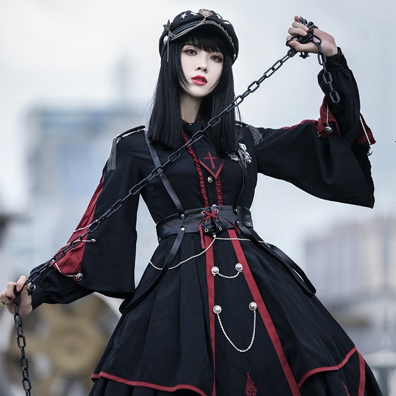 デザイン ミリタリー スタイル ロリータ パニッシャー P ダーク レトロ ミリタリー Lo 制服スカート