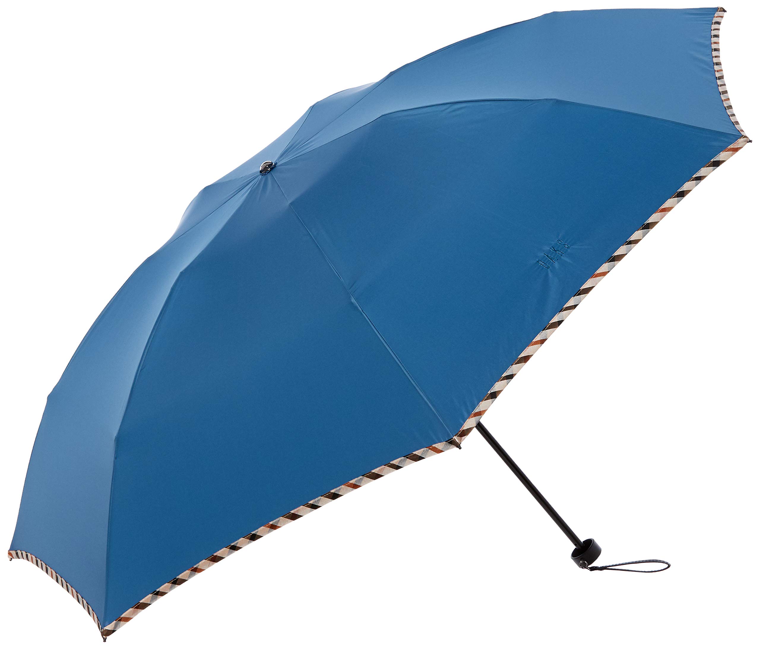 [ムーンバット] DAKS(ダックス) 折りたたみ傘 雨傘 無地 ハウスチェック ロゴ入り シンプル オシャレ メンズ 紳士傘【日本製・軽量・カーボン骨】 スカイブルー 21-125-10416-05