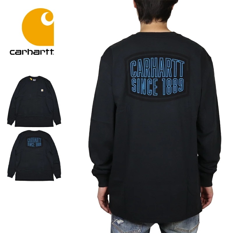 カーハート ロンT CARHARTT 長袖Tシャツ トップス USA ポケット付き ポケTEE メンズ レディース ブランド 大きいサイズ おしゃれ 黒 012