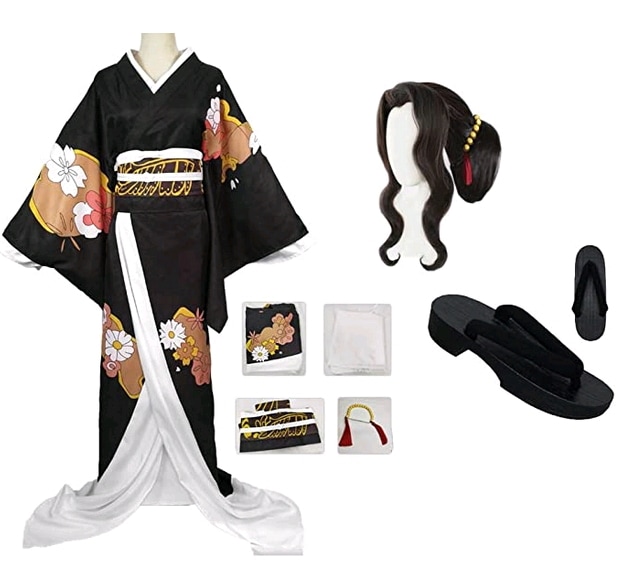 コスプレコスチュームコスチューム大惨事なし着物+ウィッグ+ヘアアクセサリー+ゲタフルセットドレスアッ