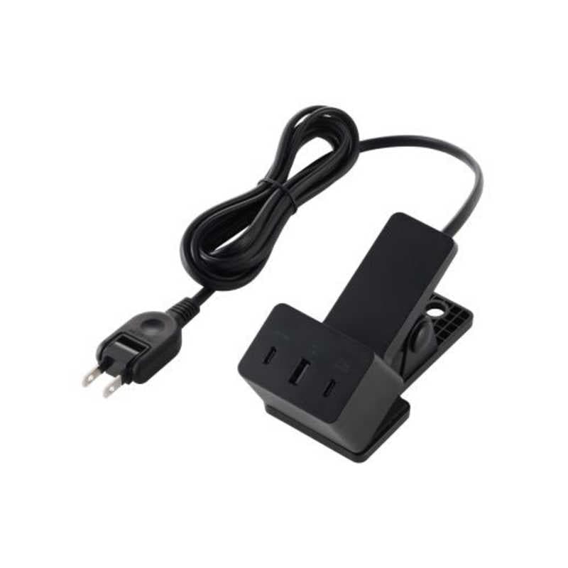 67W 充電器 一体型ケーブル2m USB Type-C ×2 USB-A ×1 高出力 PD/PPS対応 クリップ式固定 折りたたみ式プラグ GaNII Plus採用　MPA-AC11867BK