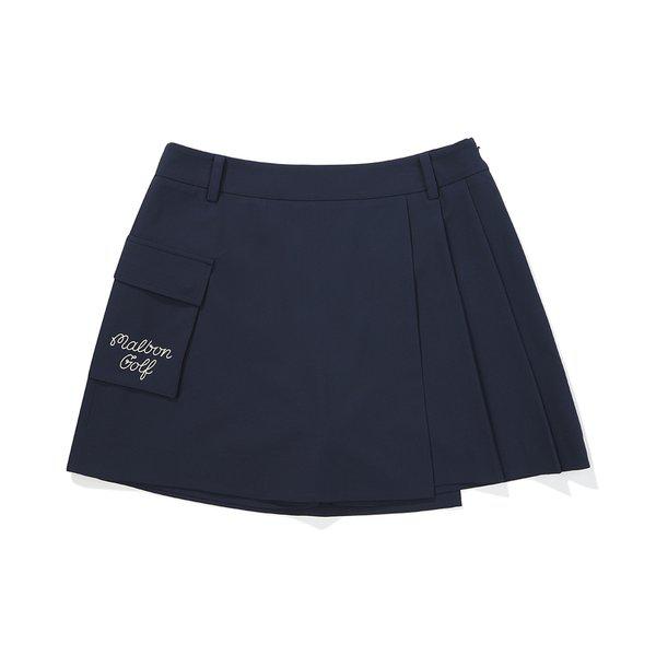 [マルボン公式] アウトポケットプリーツスカートNAVY（WOMAN）