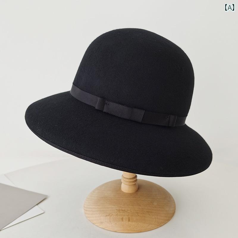 帽子 おしゃれ レディース べ ウール フランス つば広 ウール アウトドア 女性 秋冬 ハット 小顔効果 エレガント フェルト