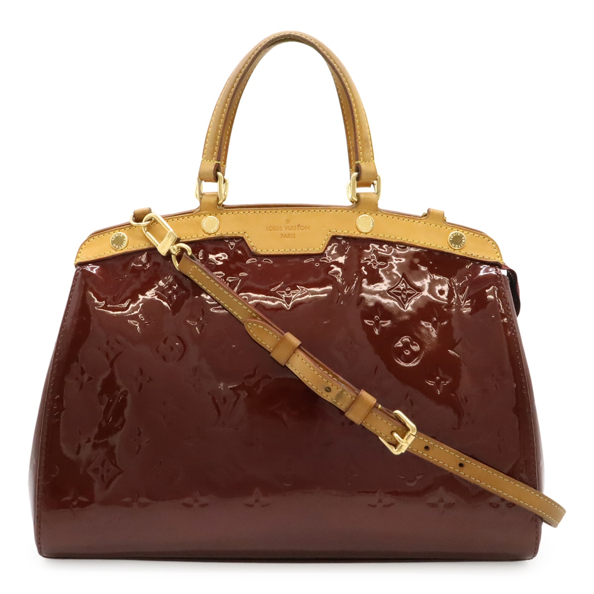 モノグラムヴェルニ ブレアMM ハンドバッグ トート 2WAY ショルダーバッグ エナメル ルージュフォーヴィスト M9169