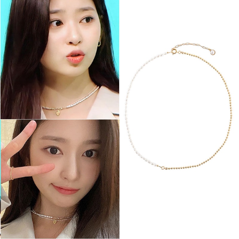 [IZ*ONE キムミンジュ着用][韓国人気女性アイドル着用] PEARL BALL NECKLACE 韓国 女性 ネックレス デイリーアクセサリー