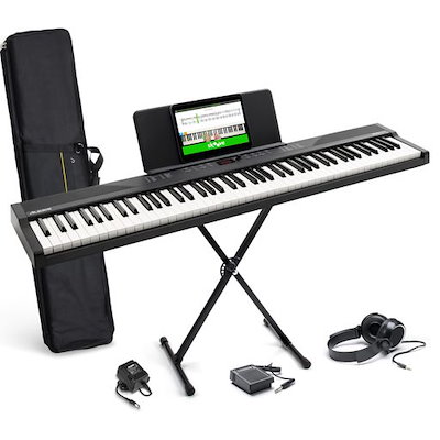 他サイト： Alesis 電子ピアノ 88鍵盤 ウェイティッドハンマーアクション鍵盤 レッスン機能 録音機能 液晶画面 Recital Proの商品画像