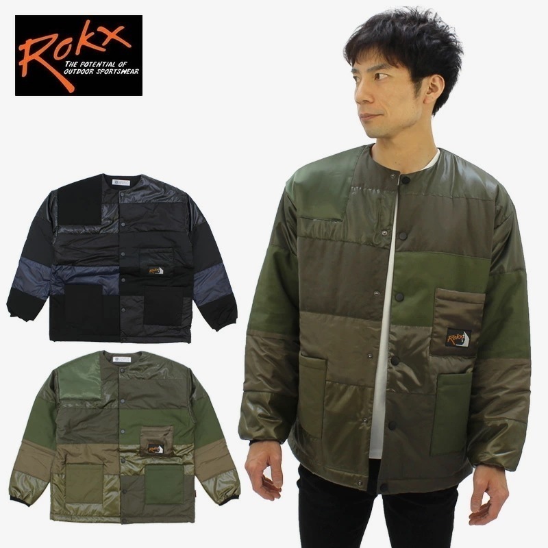 ロックス PADDING CREWNECK by COSEALS Material Reuse パディング クルーネック by コサエルズ マテリアルリユース 中綿 アウター メンズ 男性用