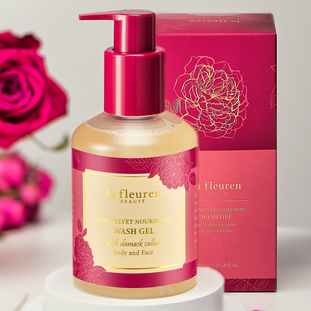 ラフレアンローズベルベットナリッシングボディ＆フェイスウォッシュジェル300ml + マスクパックをプレゼント