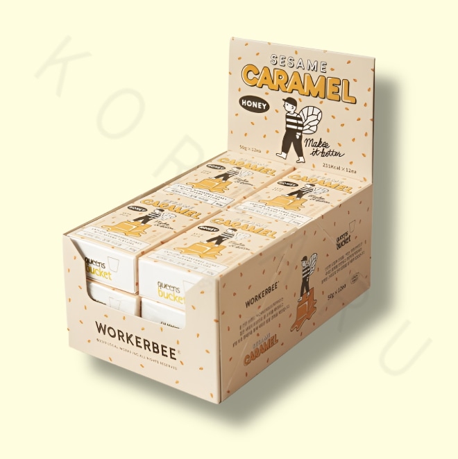 NEW 限定 セサミ味【12個セット】ウォーカービー 胡麻はちみつキャラメル 50g おすすめ プチギフト センスのあるプレゼント 韓国 かわいい おしゃれ パッケージデザイン パケ買い