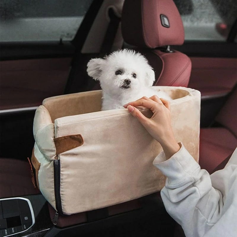 ペットボックス 車載 ペット ドライブボックス 車用ペットシート 洗濯可 飛び出し防止 小型犬 20x22x42 猫 うさぎ ペット用品 ペアームレスト ペットキャリー ひざ掛け 安全ベルト 簡単装