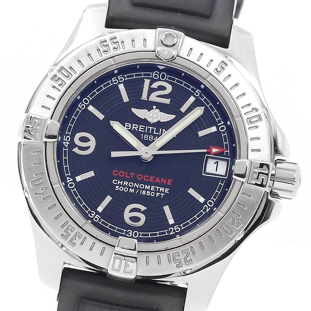 ブライトリング BREITLING A77380 コルト オーシャン デイト クォーツ レディース 良品 保証書付き_950336【中古】