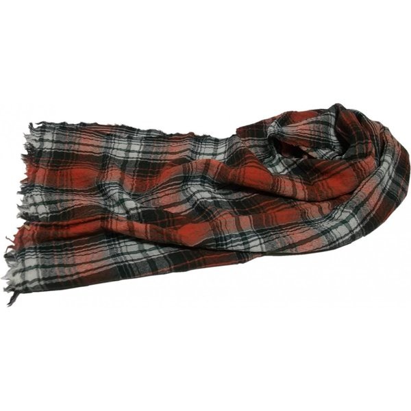 ウールマフラー チェック オレンジ PR4-308