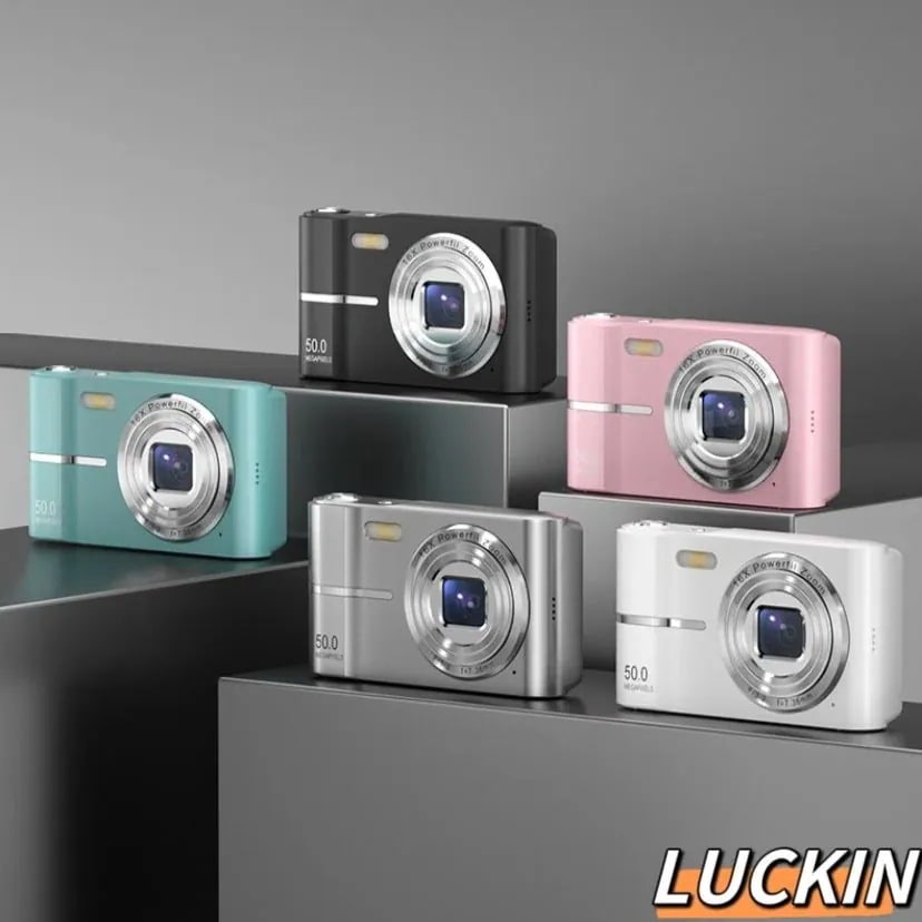 【新年プレゼント】デジタルカメラ デジカメ ビデオカメラ キッズカメラ 小型 軽量 5000万画素 4k録画 16倍ズーム 2.4インチIPS画面 撮影 高画質 初心者 子供 AF 連写 多機能