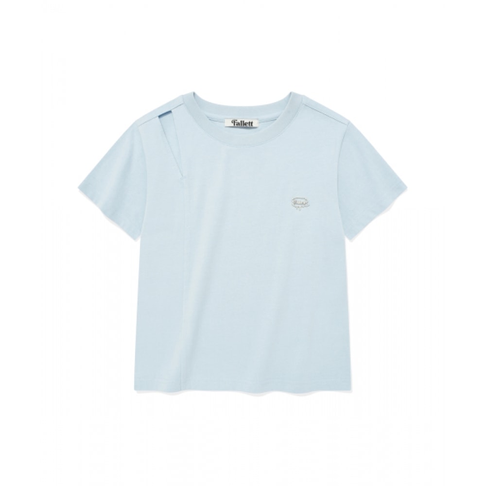 ファレットスリットショートスリーブ T シャツスカイブルー