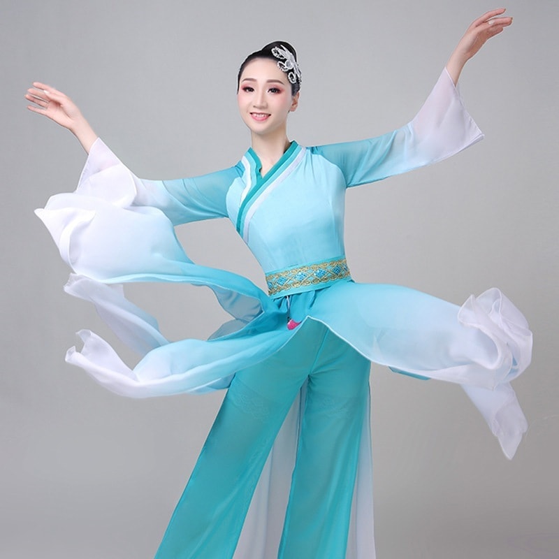 クラシックダンス衣装女性 2019 新しいエレガントな中国風のダンス衣装モダン妖精ガーゼ服漢服
