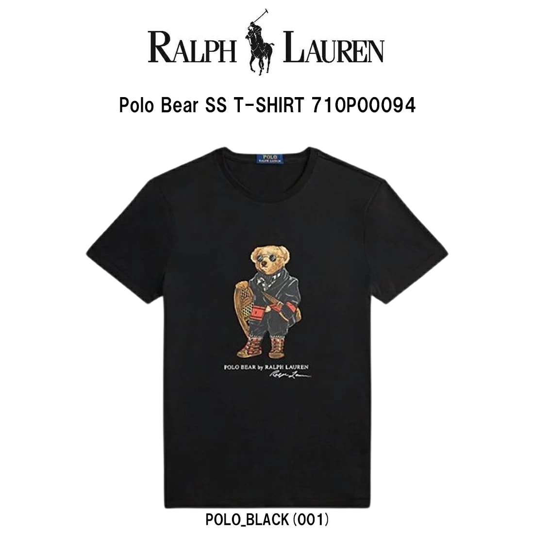 POLO RALPH LAUREN Tシャツ 半袖 クルーネック コットン くま ポロベア ブラック ギフト プレゼント メンズ T-SHIRT 710P00094
