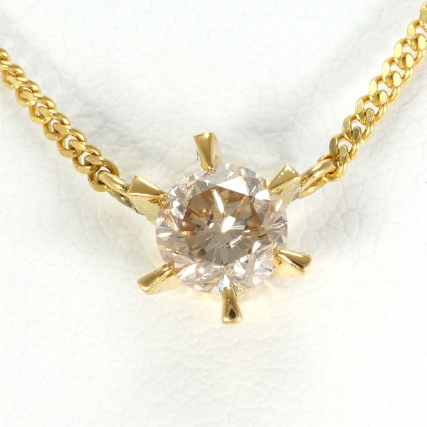 K18 18金 YG ネックレス ブラウンダイヤ 0.54 鑑定書 ジュエリー 中古