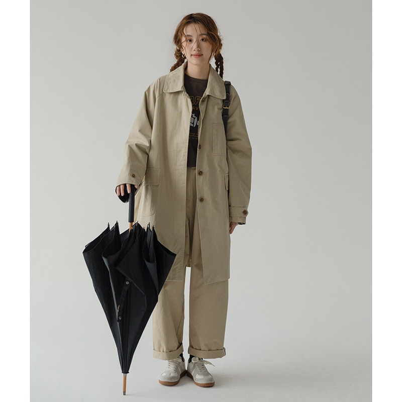 外国貿易モデルリアルショット2024秋の日本のシンプルな通勤汎用性の高いウィンドブレイカージャケットの女性のコート