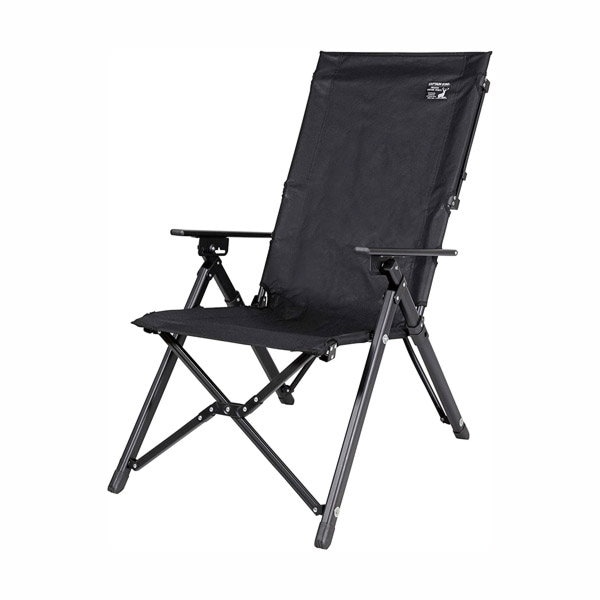 アウトドアチェア レジャーチェア 折りたたみ 3段階リクライニング ウルトラハイバック ブラック