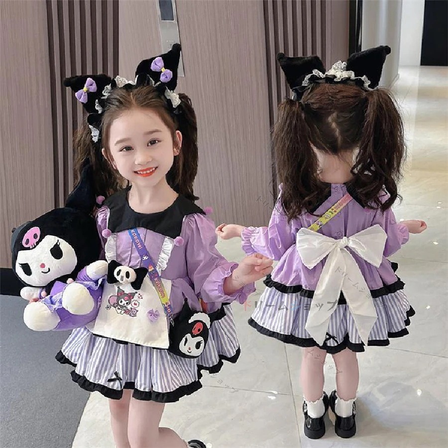 コスチューム コスプレ パーティー用 可愛い クロミ ワンピース lolita リボン 子供用 コスプレ衣装 イベント 仮装 ハロウィン 女の子