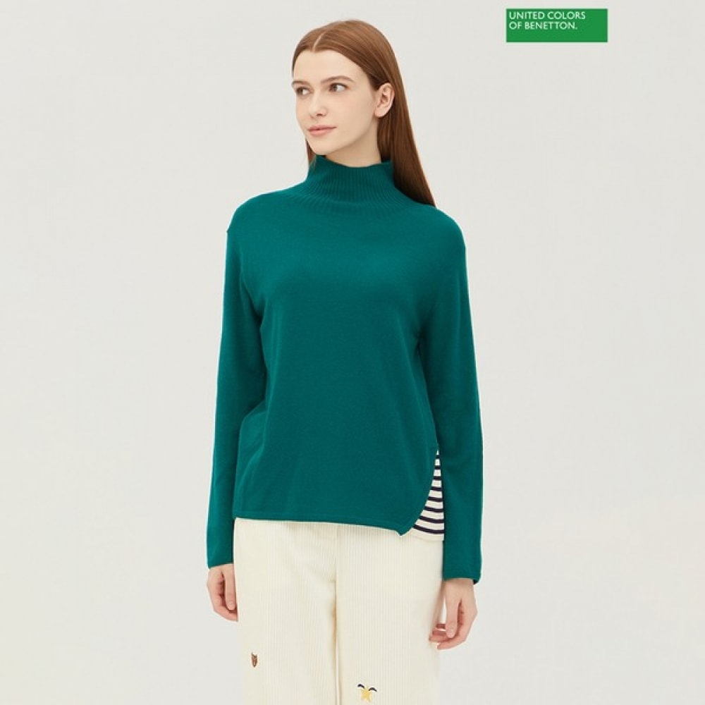 [ベネトン] ベネトンホールガーメントタートルネックニット BAKP59361_GN