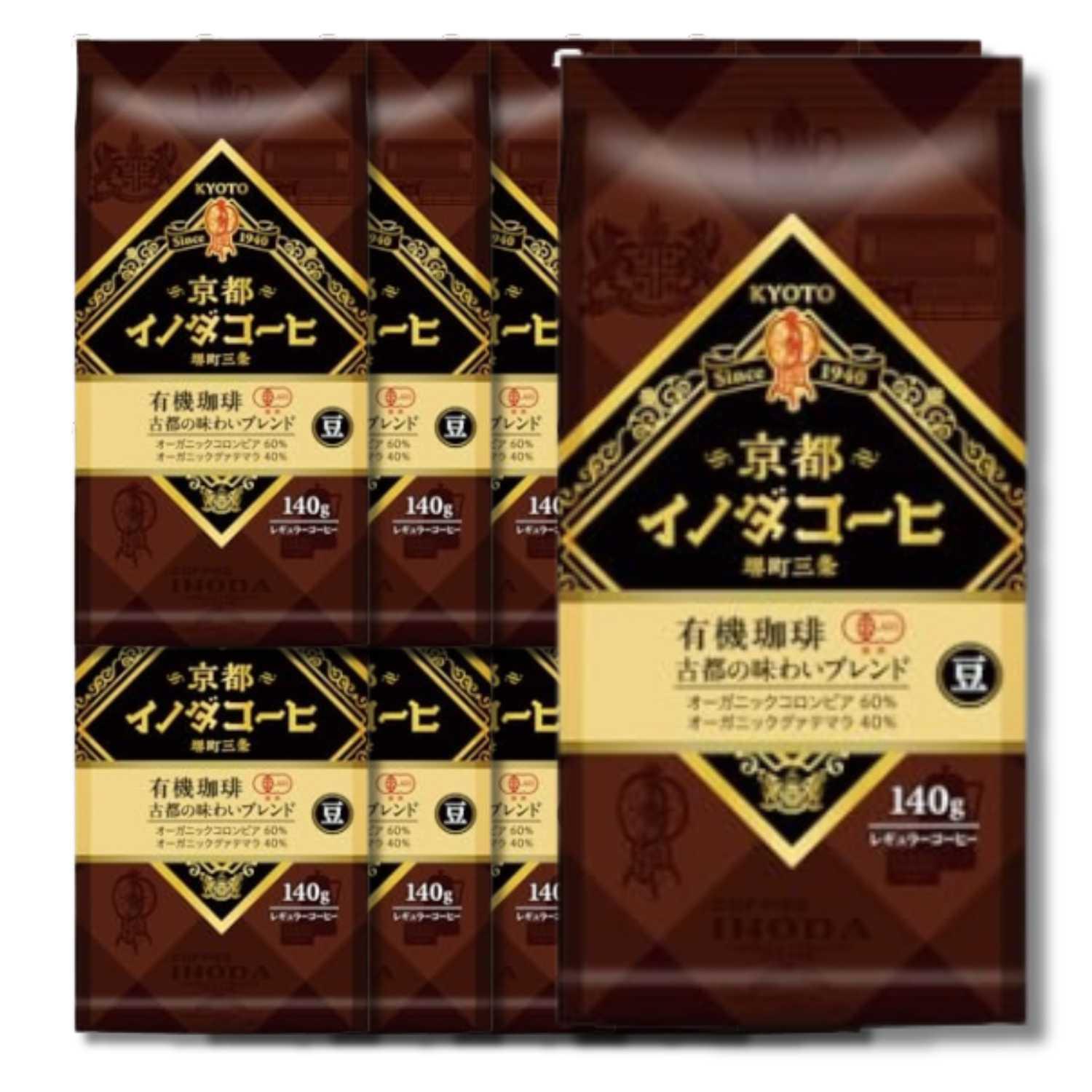 12個セット キーコーヒー 京都イノダコーヒ 有機珈琲 古都の味わいブレンド 豆
